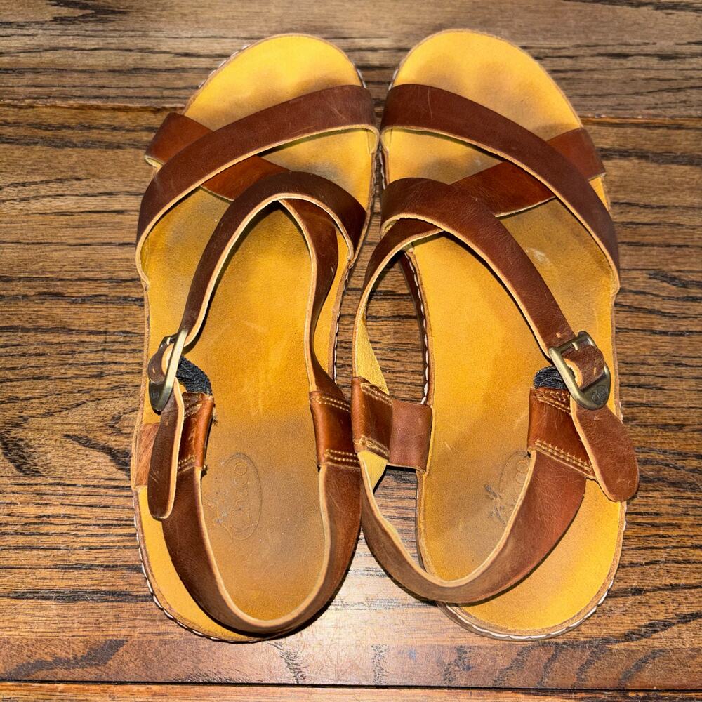Chaco Wayfarer Brown Leather Sandals Strappy Comfort Slingback Women’s 9 - Picture 6 of 8
